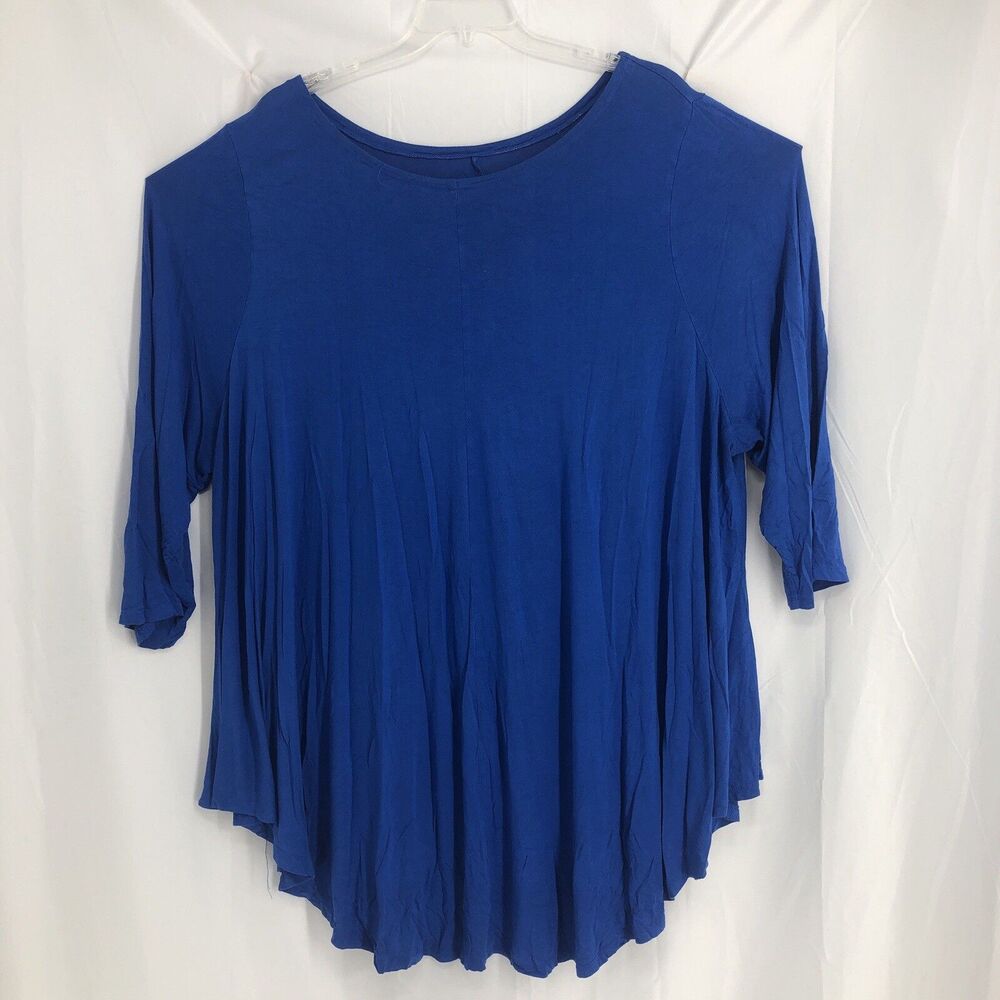 Roaman's Blue Long Sleeve Swing Plus Size 4X Dress